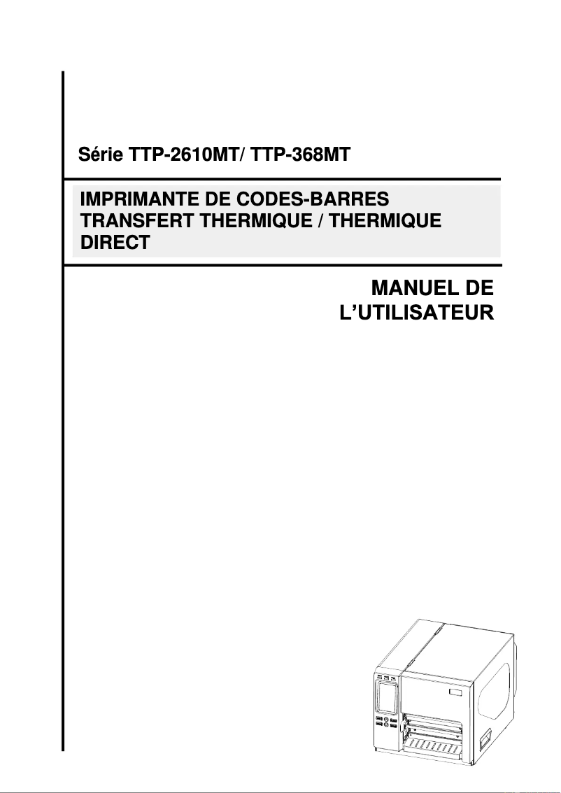Page 1 de la notice Manuel utilisateur TSC TTP-368MT
