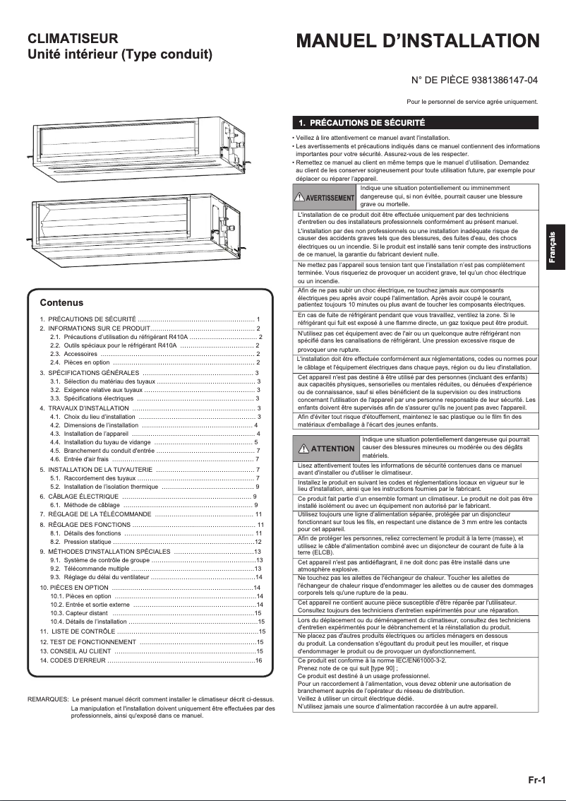Imagen de la primera página del manual del dispositivo ARYG72LHTA