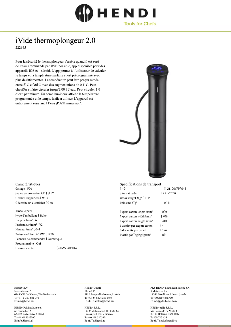 Page n°1 - Fiche technique SousVideTools 222645