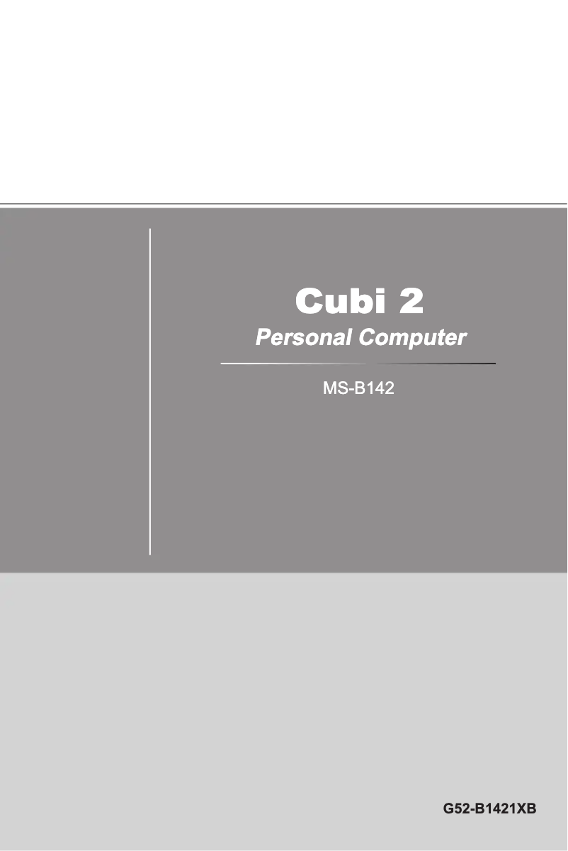 Image de la première page du manuel de l'appareil Cubi 2 MS-B142