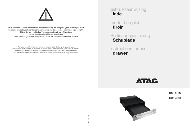 Image de la première page du manuel de l'appareil BD1592B