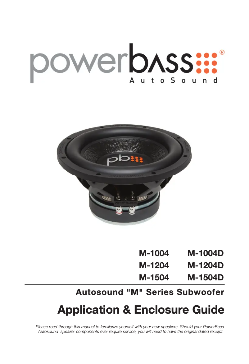 Page 1 de la notice Manuel utilisateur PowerBass M-1204D