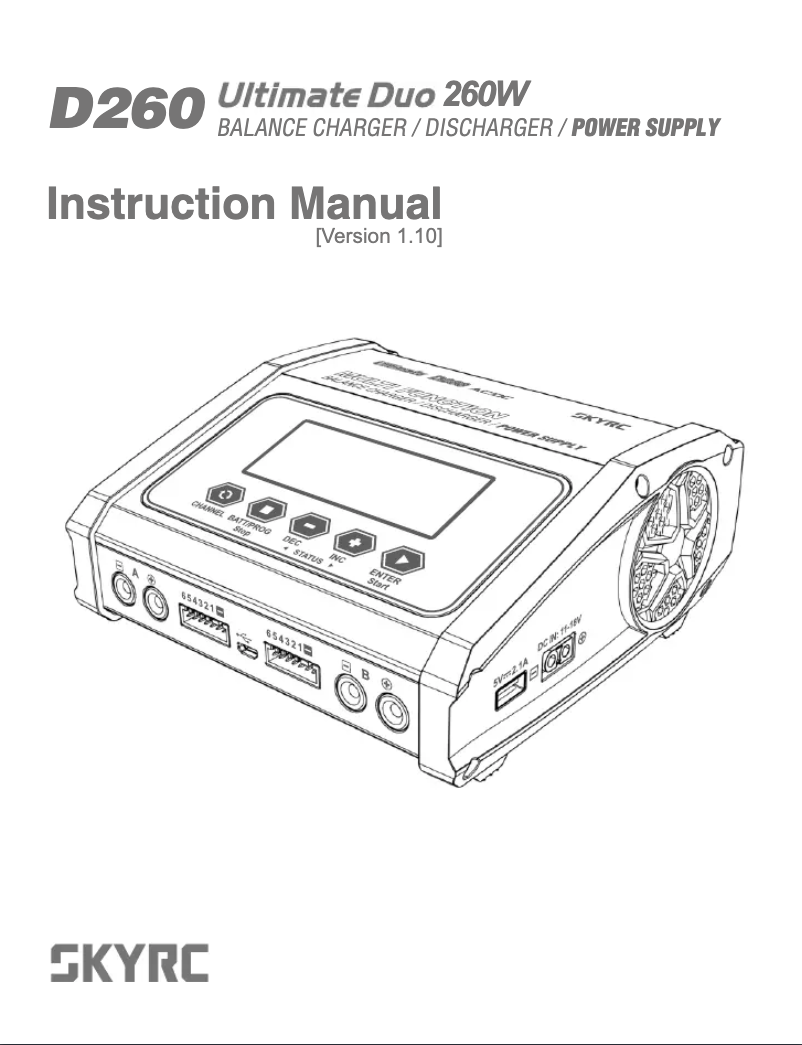 Page n°1 - Manuel utilisateur SkyRC D260
