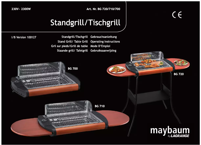 Page 1 de la notice Manuel utilisateur Maybaum Standgrill BG 710