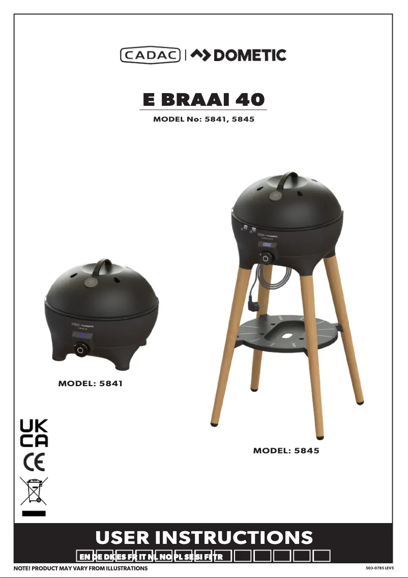Image de la première page du manuel de l'appareil E Braai 40 FS