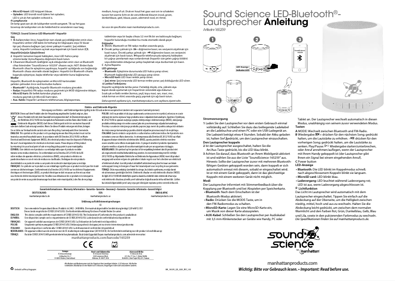 Page 1 de la notice Manuel utilisateur Manhattan 165259