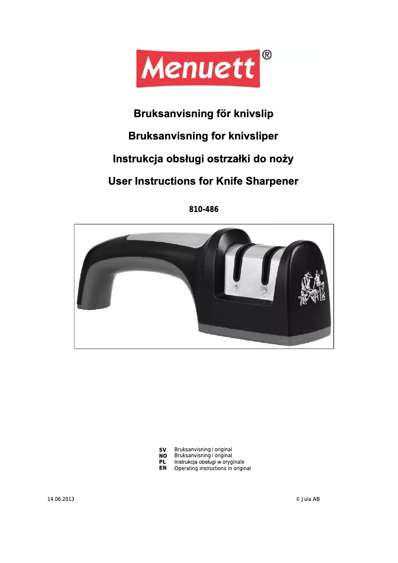 Imagen de la primera página del manual del dispositivo 810-486