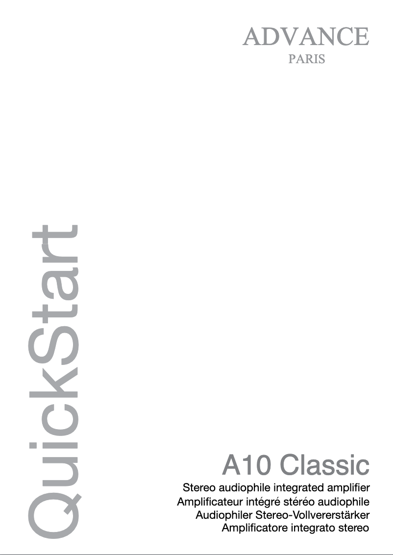 Page n°1 - Manuel utilisateur Advance A10 Classic