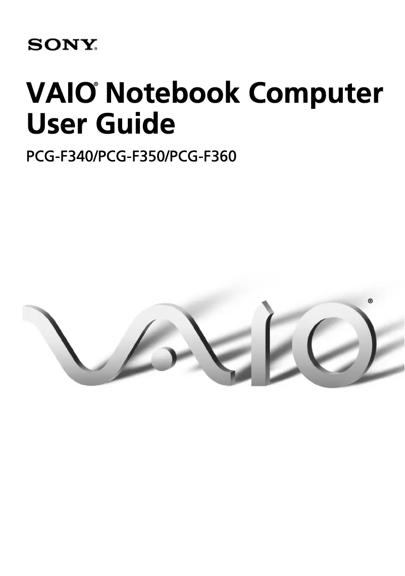Page 1 de la notice Manuel utilisateur Sony Vaio PCG-F350
