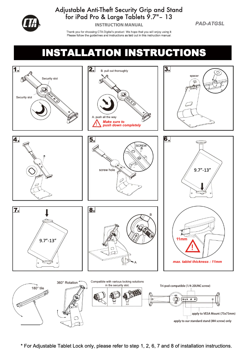 Image de la première page du manuel de l'appareil PAD-ATGSL