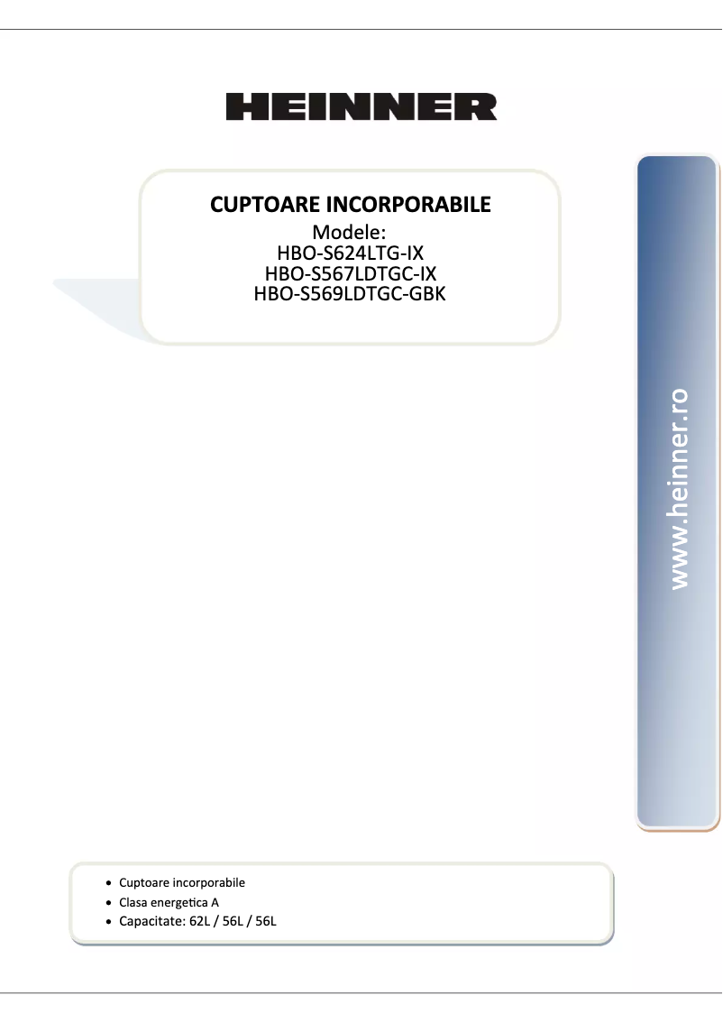 Page 1 de la notice Manuel utilisateur Heinner HBO-S569LDTGC-GBK