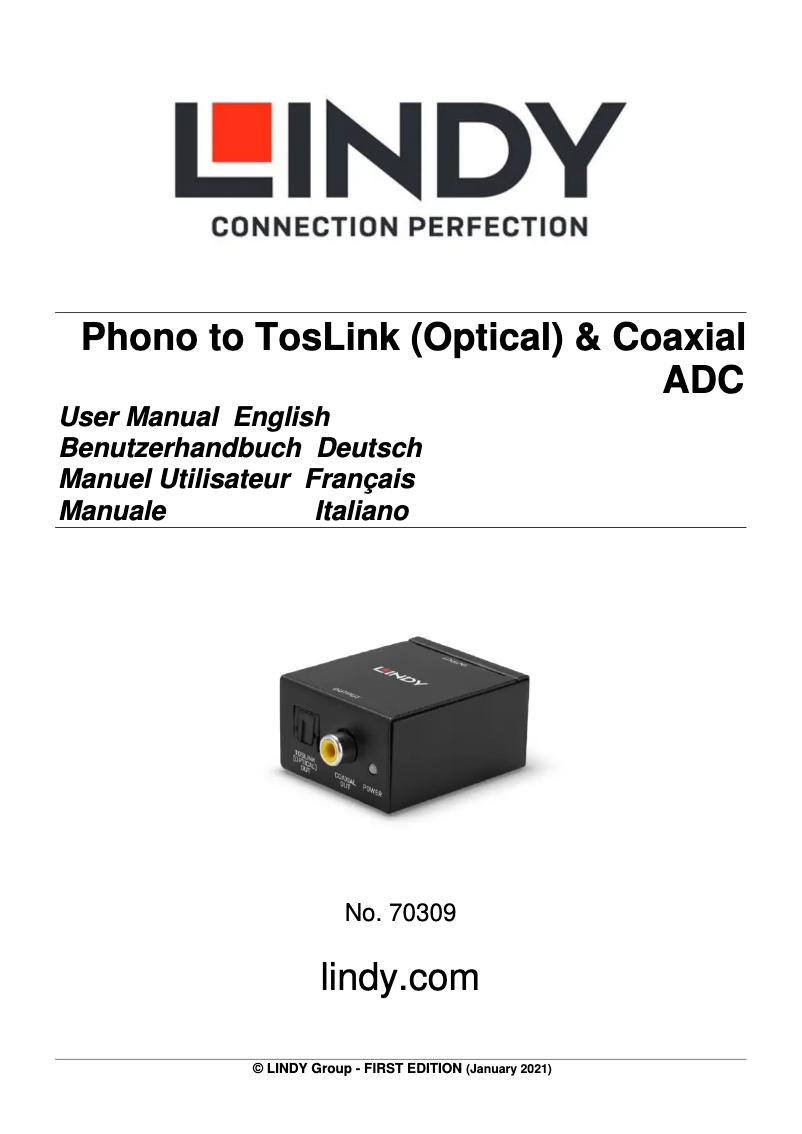 Imagen de la primera página del manual del dispositivo 70309
