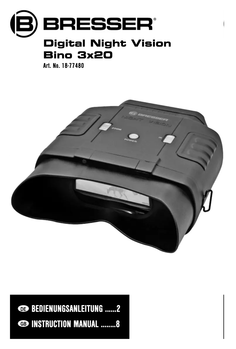 Page n°1 - Manuel utilisateur Bresser Digital Night Vision Bino 3x20