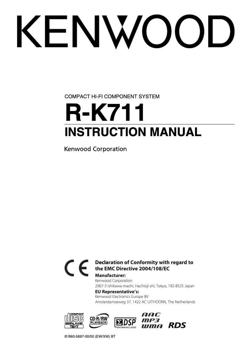Page n°1 - Manuel utilisateur Kenwood R-K711