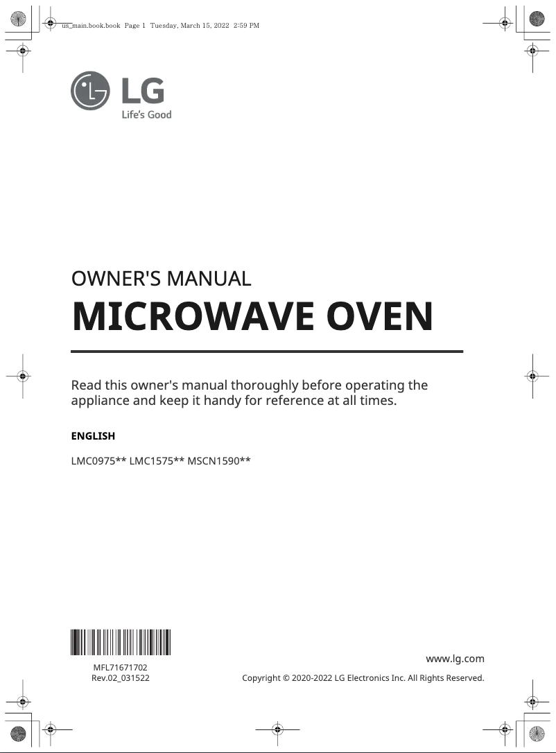 Imagen de la primera página del manual del dispositivo MSCN1590G