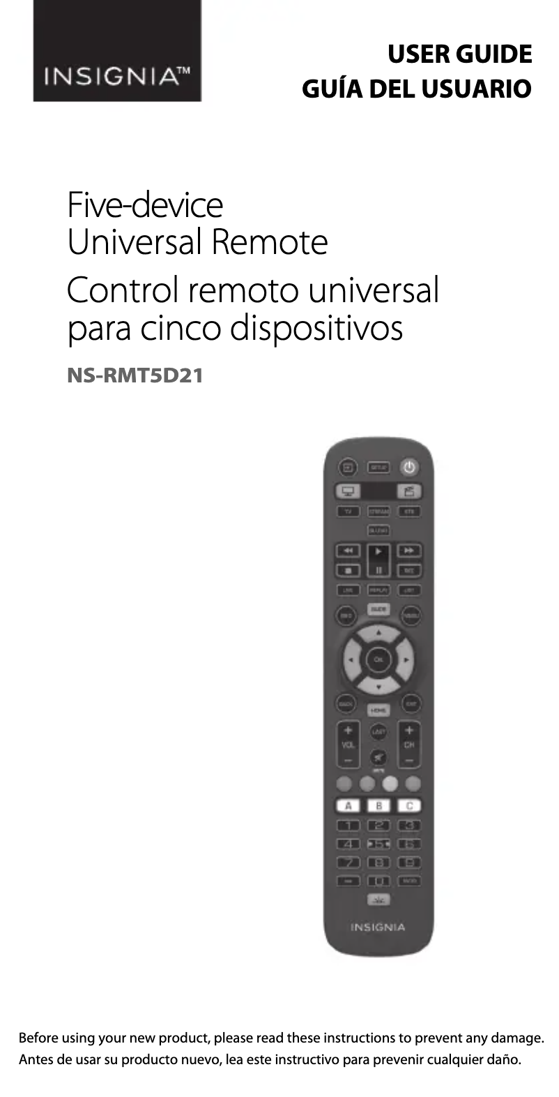 Page n°1 - Manuel utilisateur Insignia NS-RMT5D21