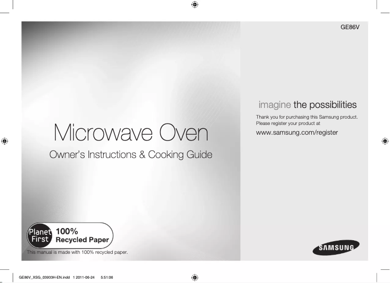 Page n°1 - Manuel utilisateur Samsung GE86V