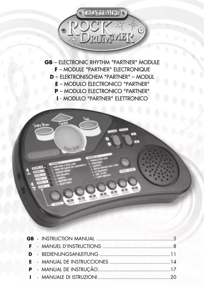 Página 1 del manual Manual de usuario Bontempi Rock Drummer
