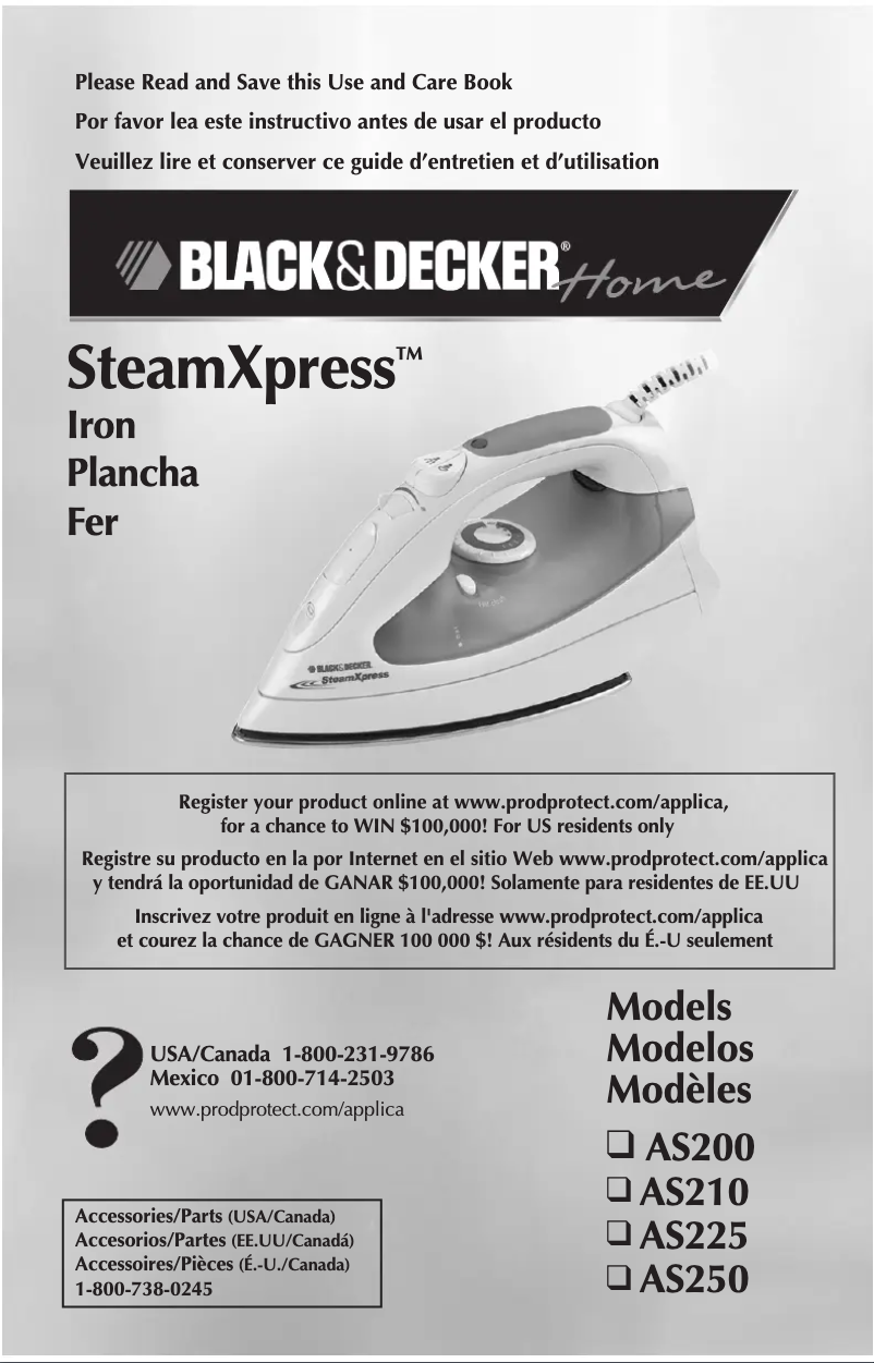 Page 1 de la notice Manuel utilisateur Black & Decker AS250