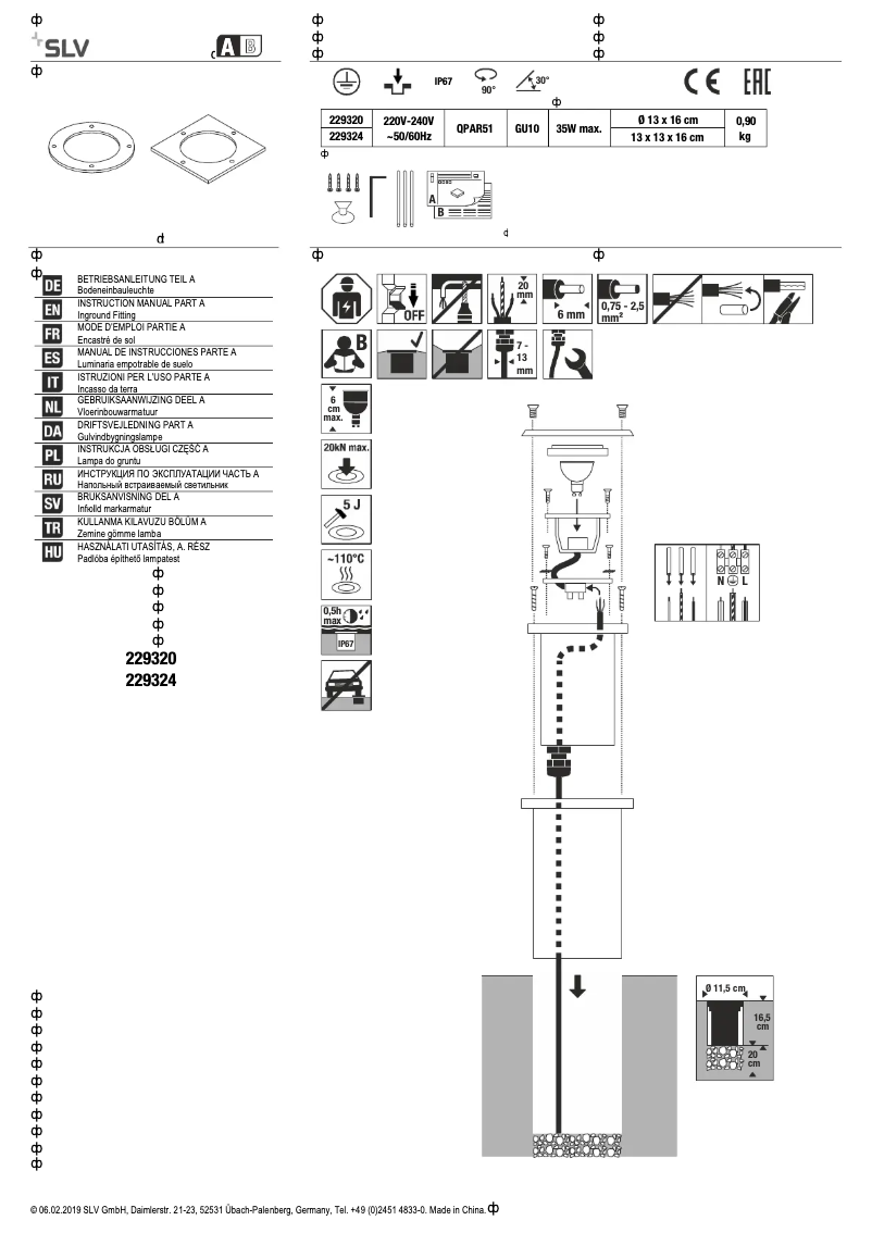 Page 1 de la notice Manuel utilisateur SLV 229324