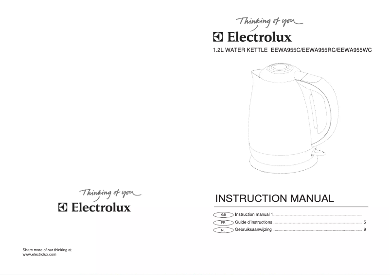 Image de la première page du manuel de l'appareil EEWA955C
