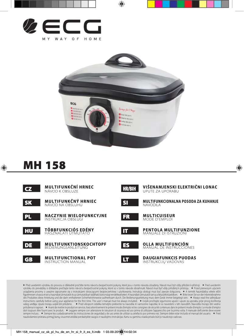 Page n°1 - Manuel utilisateur ECG MH 158