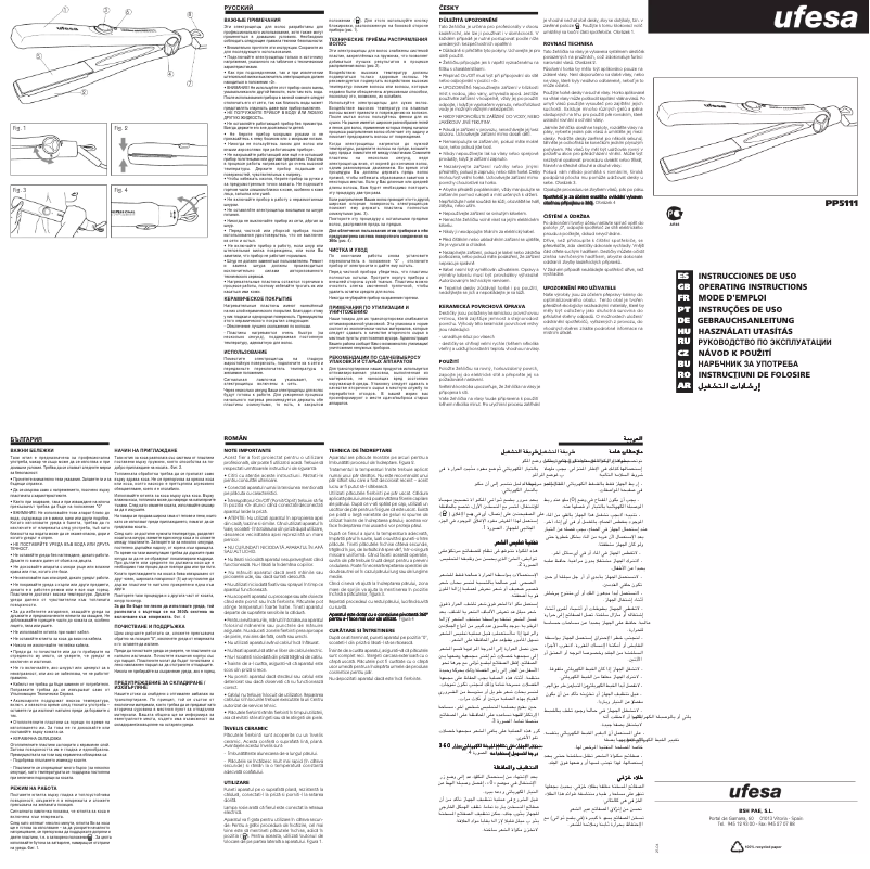 Page 1 de la notice Manuel utilisateur Ufesa PP5111