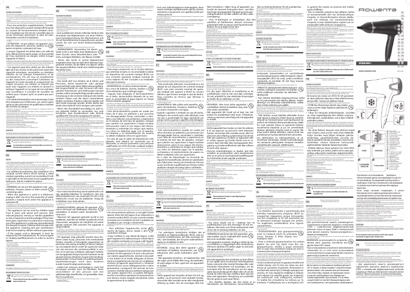 Page 1 de la notice Manuel utilisateur Rowenta Studio Dry XL EFFIWATTS