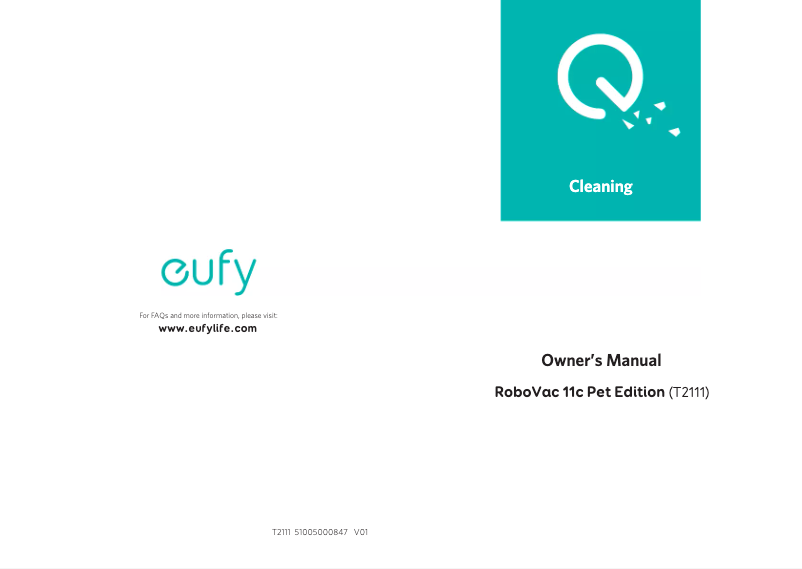Page 1 de la notice Manuel utilisateur Eufy RoboVac 11c Pet Edition 