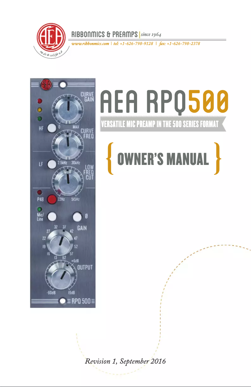 Image de la première page du manuel de l'appareil RPQ500