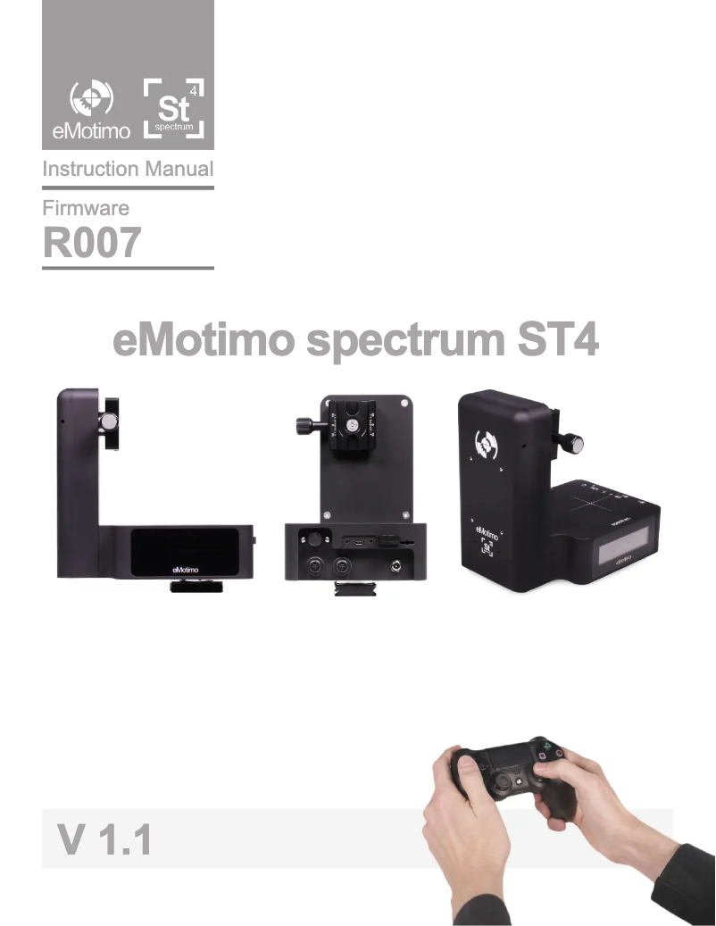 Page n°1 - Manuel utilisateur eMotimo Spectrum ST4