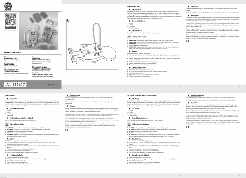 Page 1 de la notice Manuel utilisateur Playtive IAN 311617