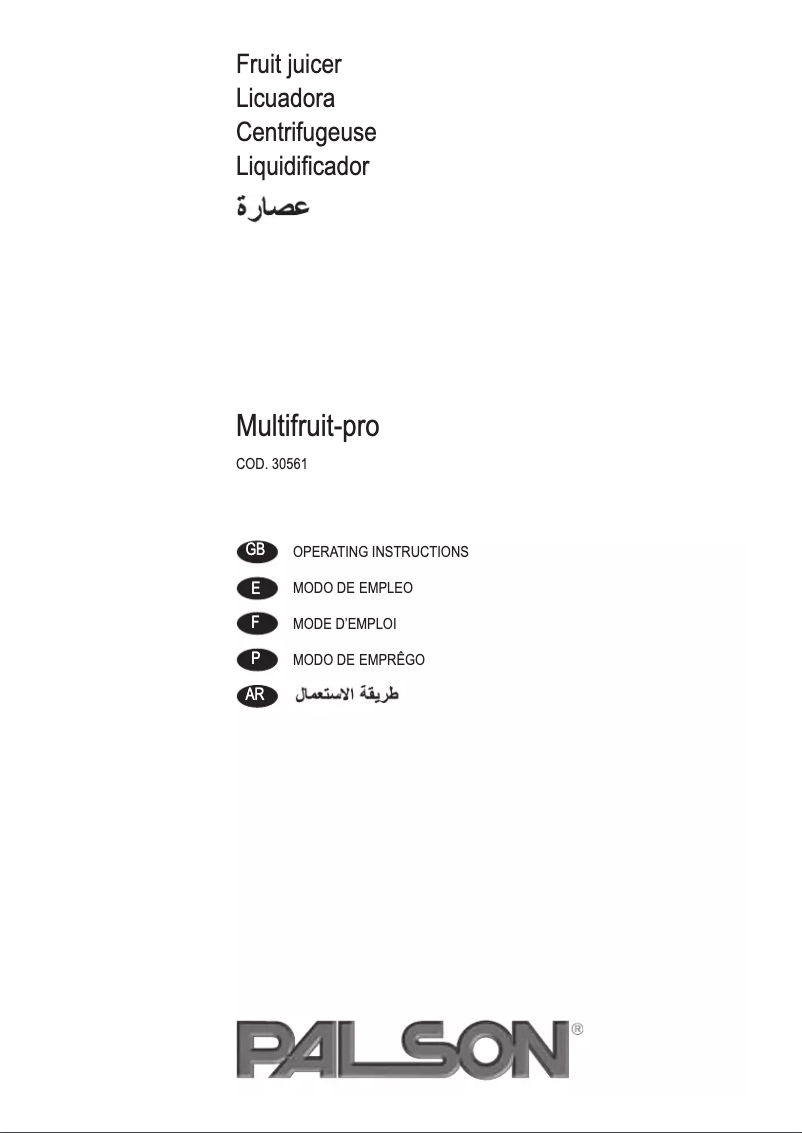 Página 1 del manual Manual de usuario Palson Multifruit-pro