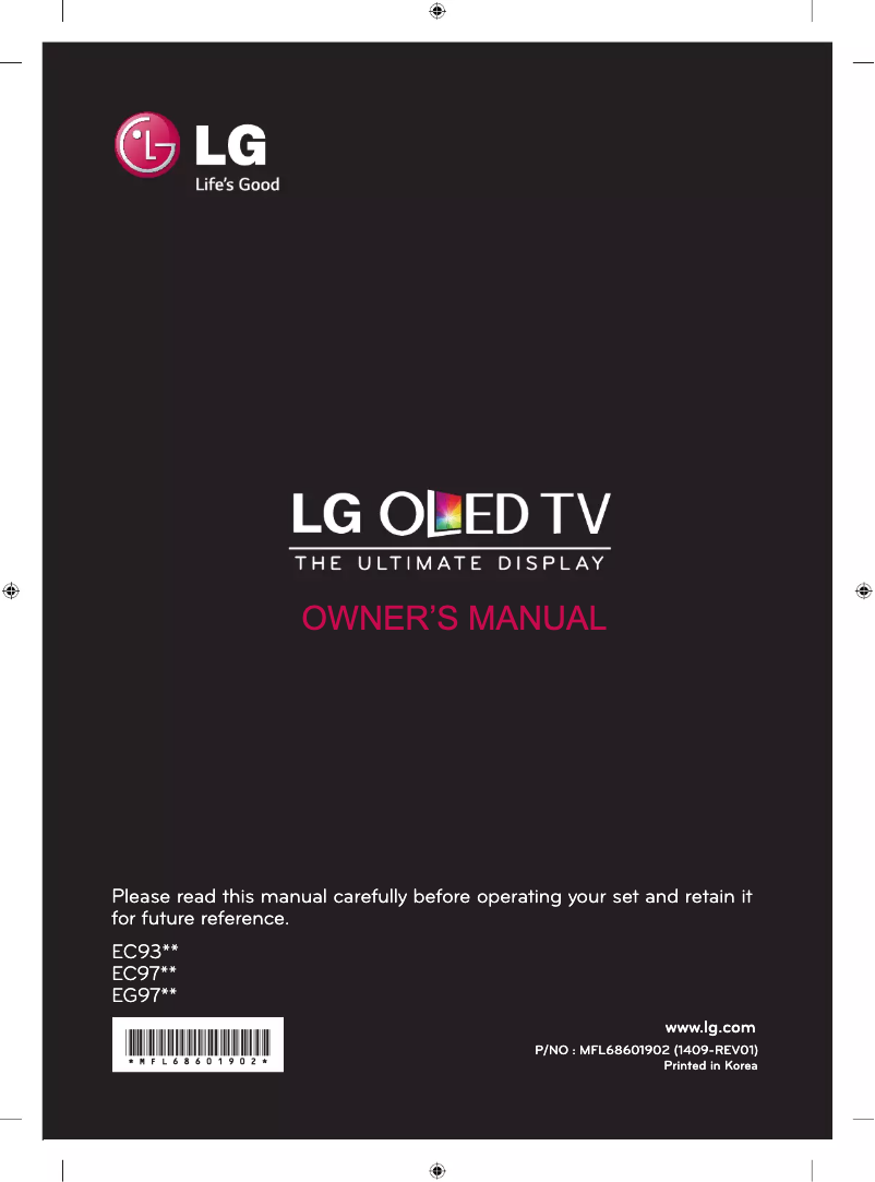 Page n°1 - Manuel utilisateur LG 65EC970T