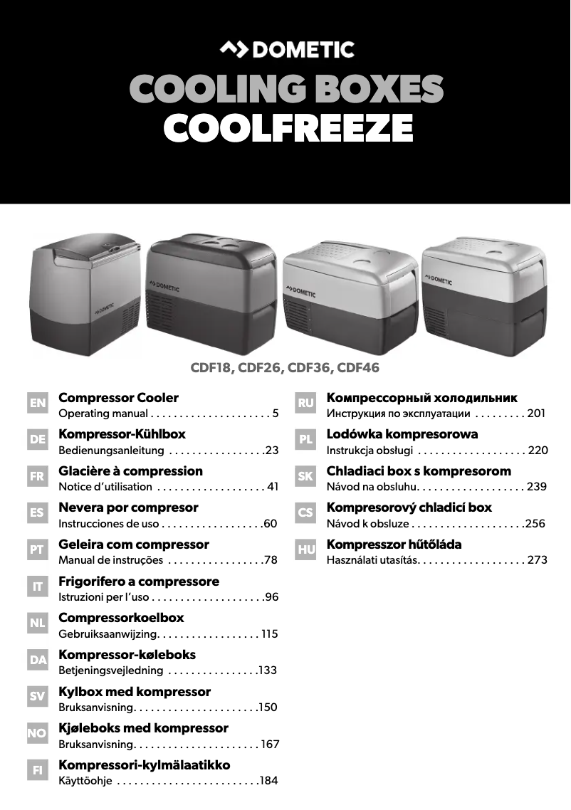 Image de la première page du manuel de l'appareil CoolFreeze CDF 18