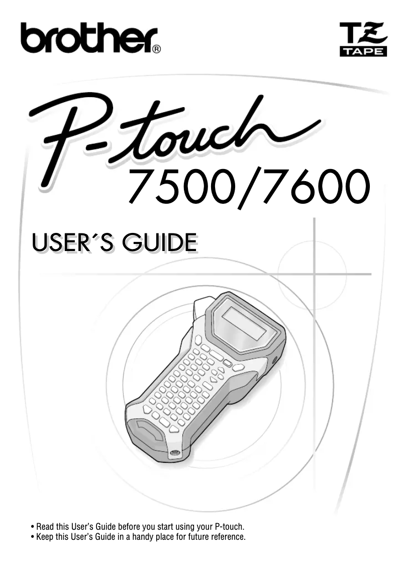Page n°1 - Manuel utilisateur Brother P-touch 7500VP