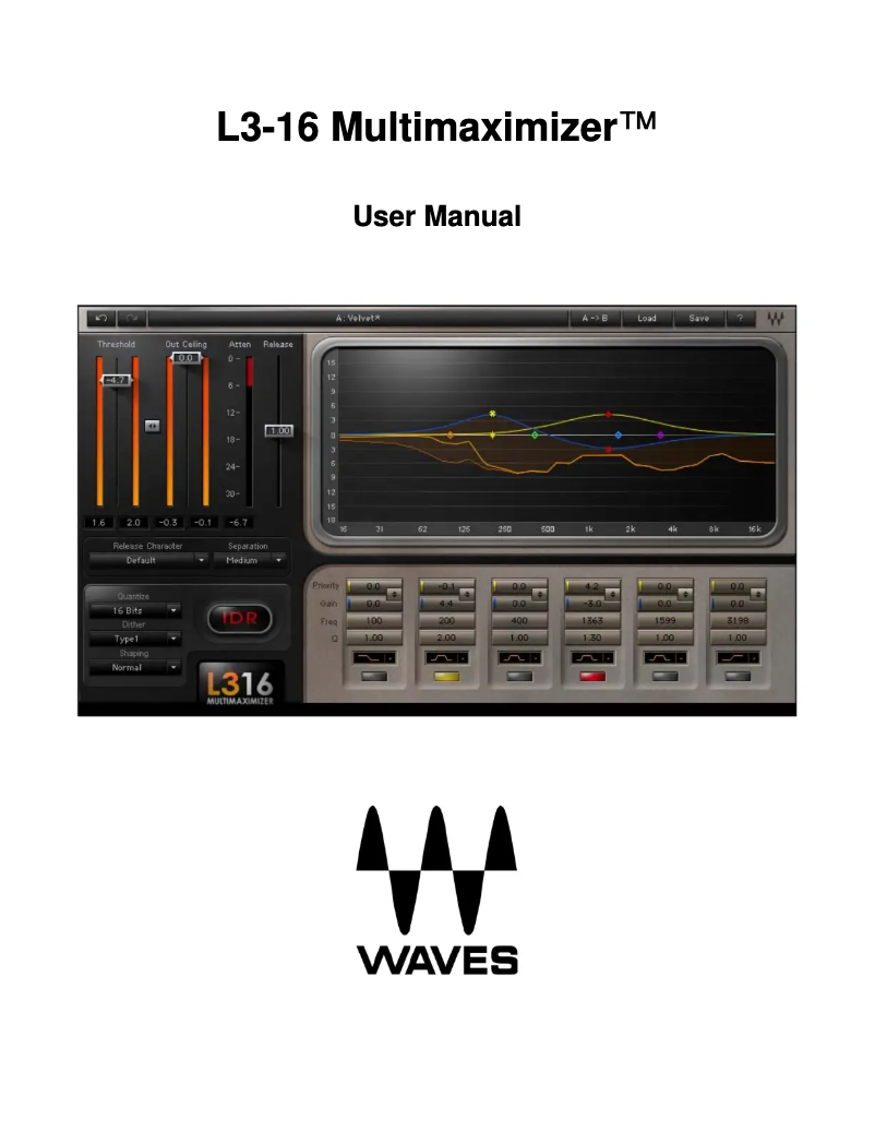 Page 1 de la notice Manuel utilisateur Waves L3-16 Multimaximizer