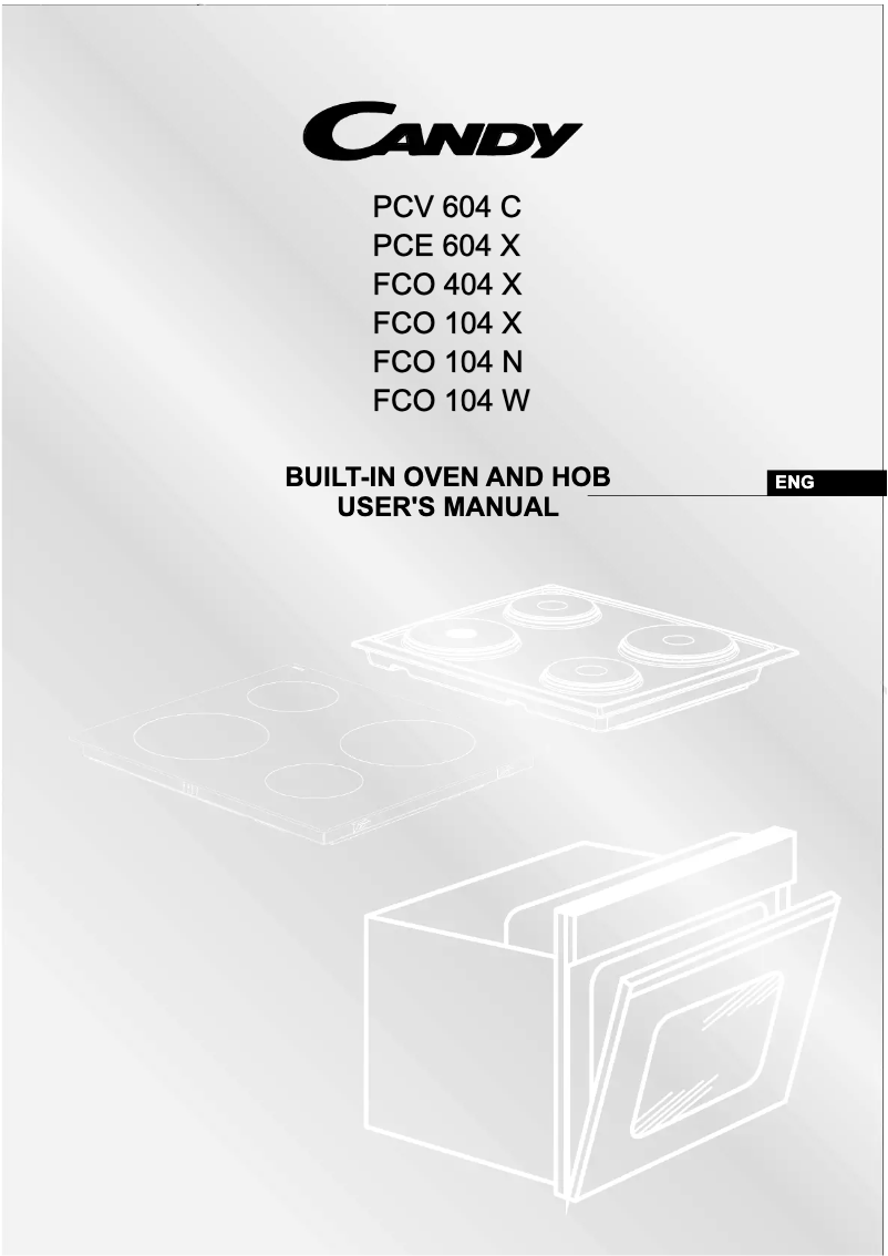 Page n°1 - Manuel utilisateur Candy PCV 604C