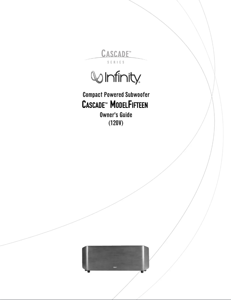 Page 1 de la notice Manuel utilisateur Infinity Cascade Model Fifteen
