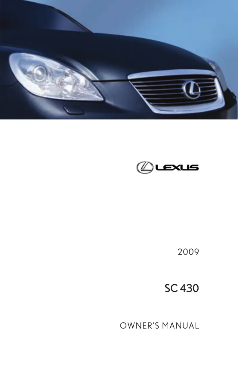 Page 1 de la notice Manuel utilisateur Lexus SC 430 (2009)