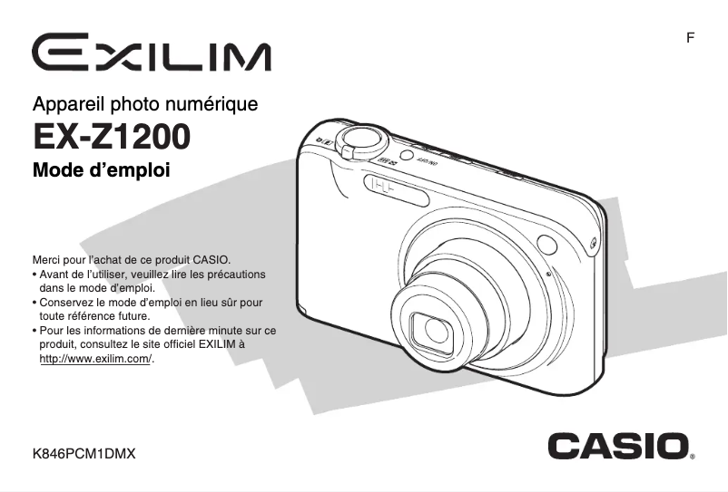 Page n°1 - Manuel utilisateur Casio Exilim EX-Z1200