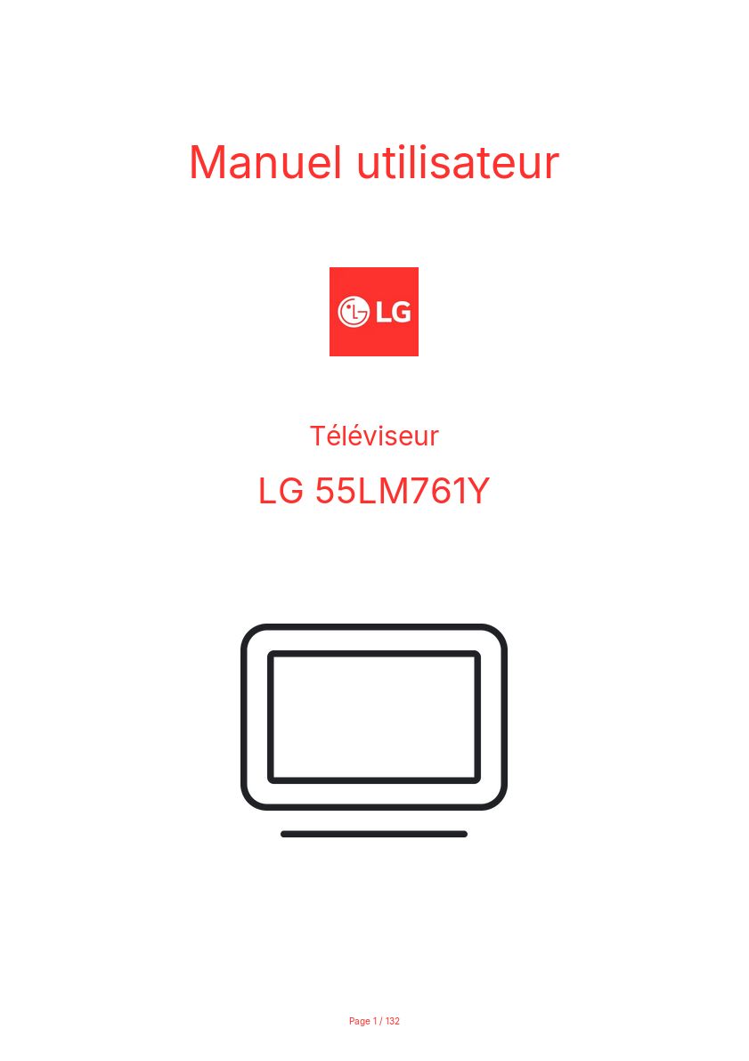 Image de la première page du manuel de l'appareil 55LM761Y
