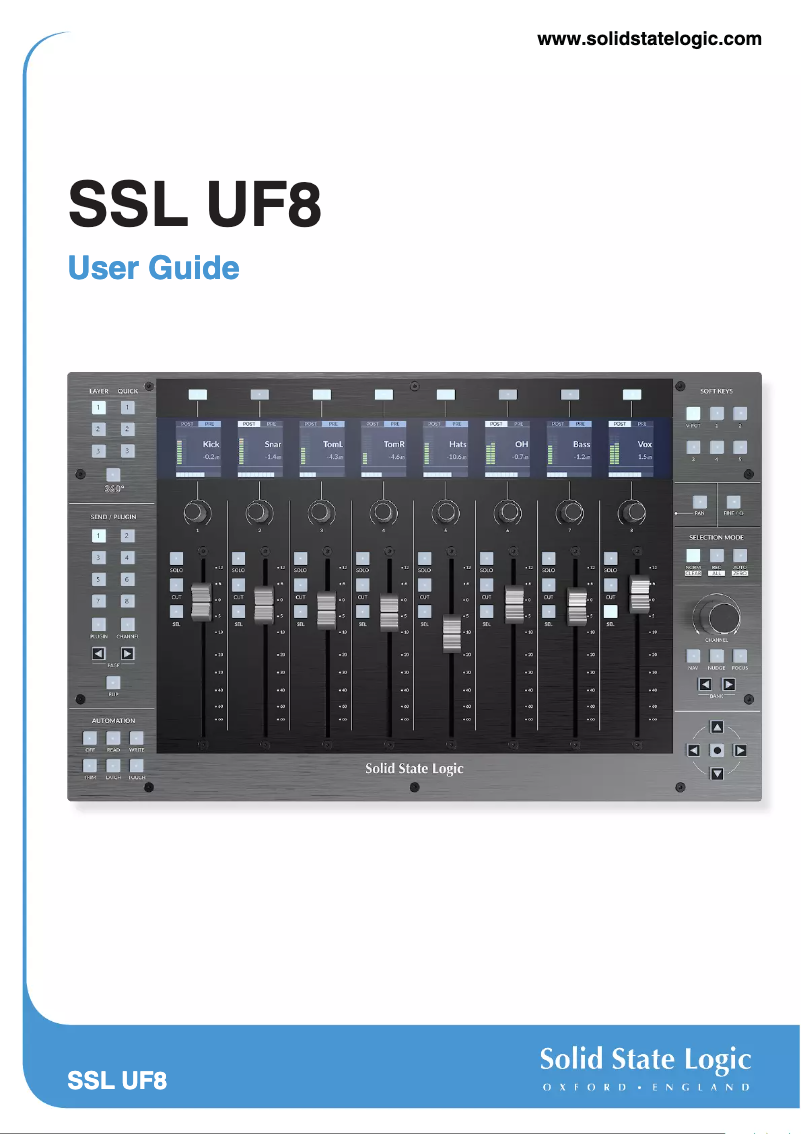 Page 1 de la notice Manuel utilisateur Solid State Logic SSL UF8