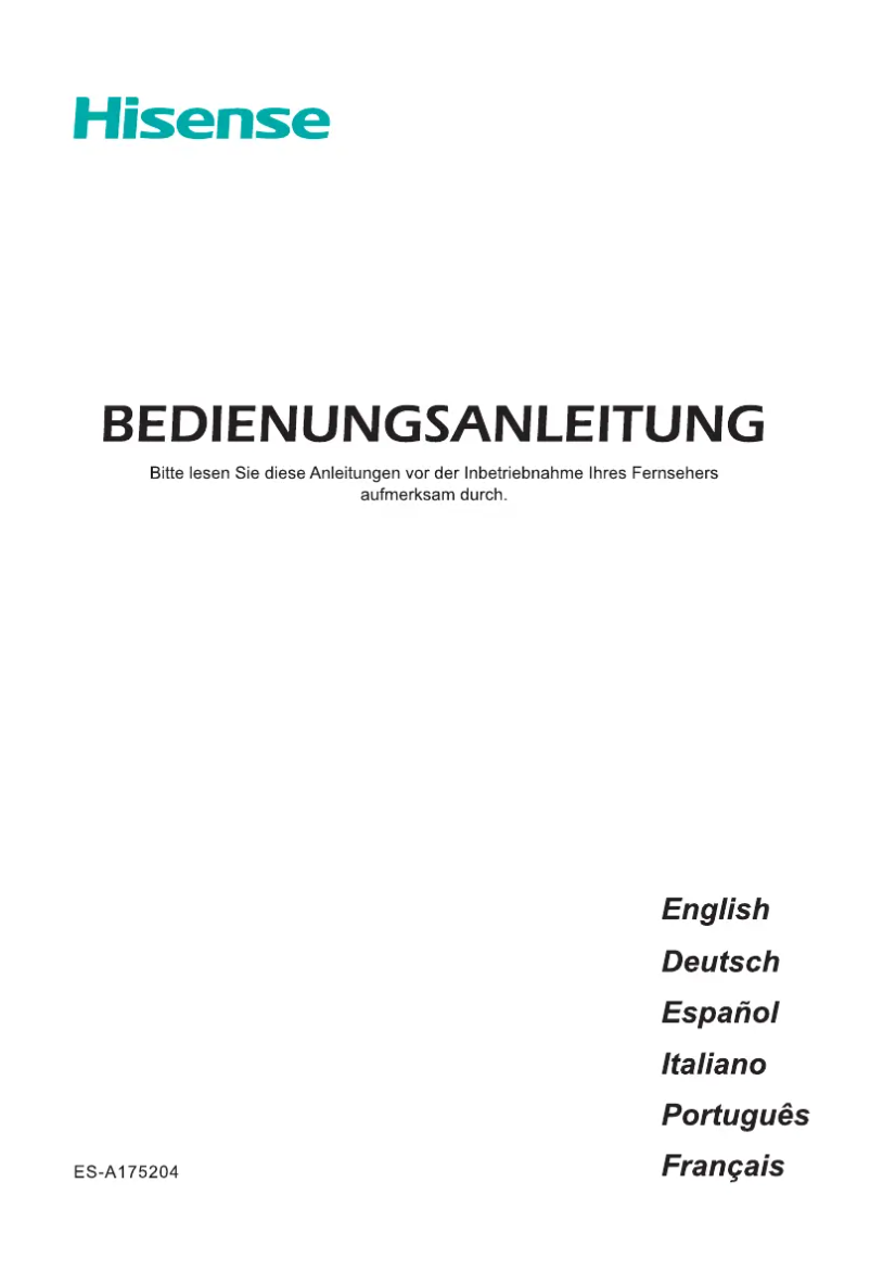 Page n°1 - Manuel utilisateur Hisense H39AE5500