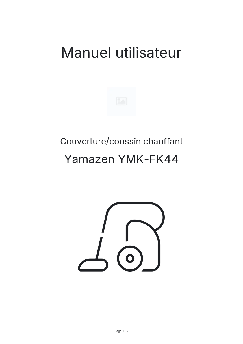 Image de la première page du manuel de l'appareil YMK-FK44