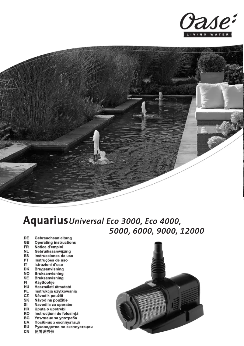 Image de la première page du manuel de l'appareil Aquarius Universal 12000