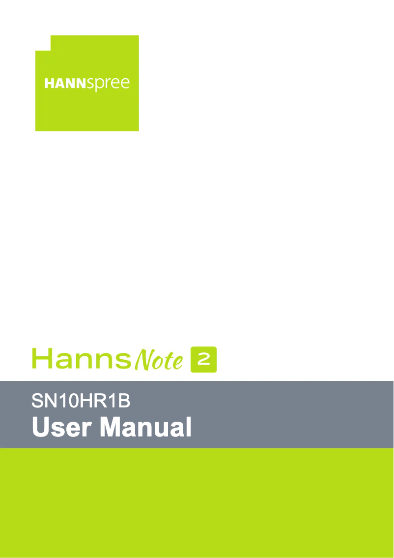 Image de la première page du manuel de l'appareil HannsNote 2