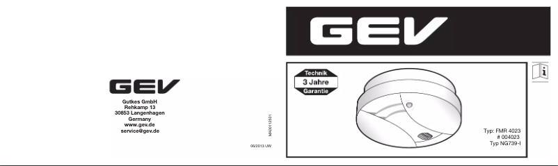 Page 1 de la notice Manuel utilisateur GEV FMR 4023 FlammEx