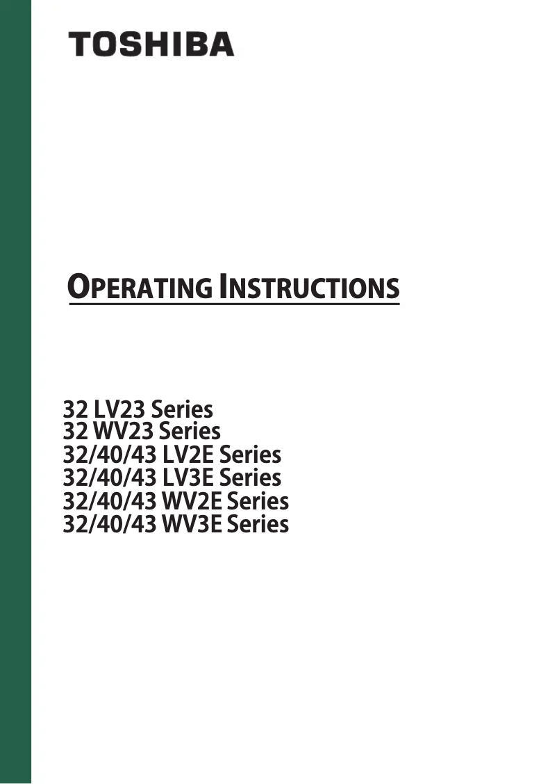 Page n°1 - Manuel utilisateur Toshiba 32WV3E63DA