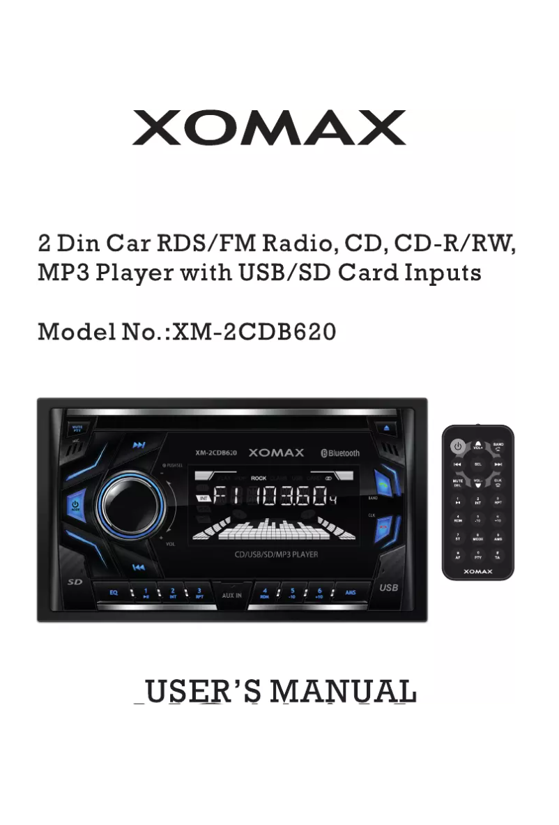 Page 1 de la notice Manuel utilisateur Xomax XM-2CDB620